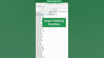 Compute Age in Excel 👍 #shorts #myexcelonline #excel #msexcel
