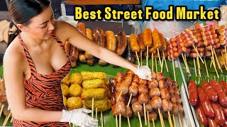 the BEST THAI STREET FOOD IN THE PATTAYA : RUNWAY STREET FOOD PATTAYA [4K UHD] #pattaya #streetfood