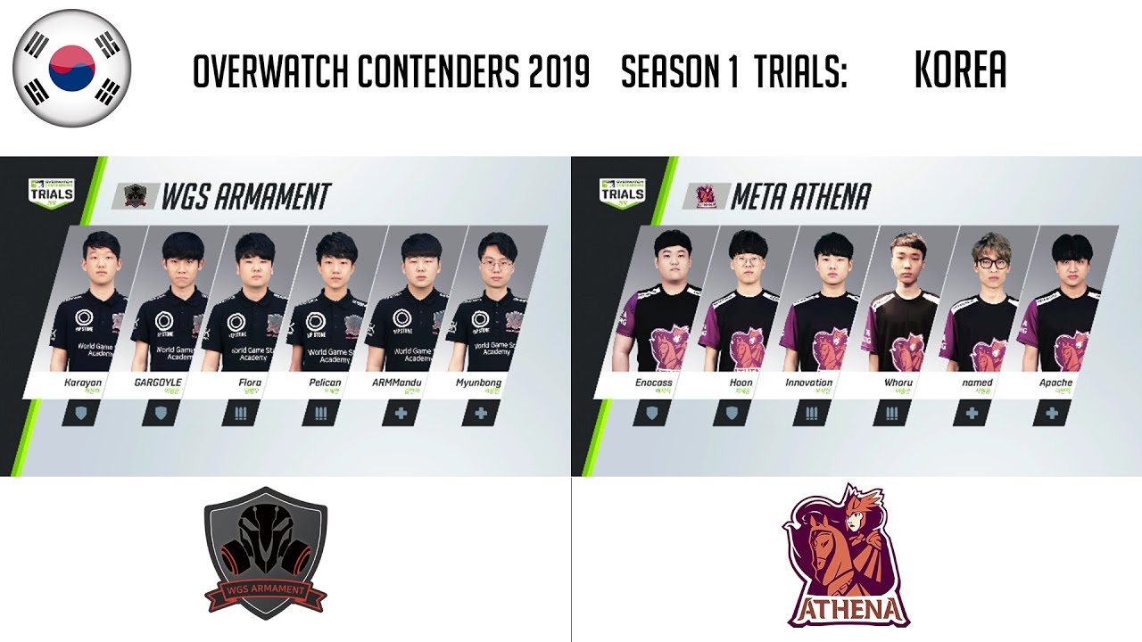 [KR] WGS Armament vs Meta Athena (Part 1) | OWC 2019 S1 Trials: Korea