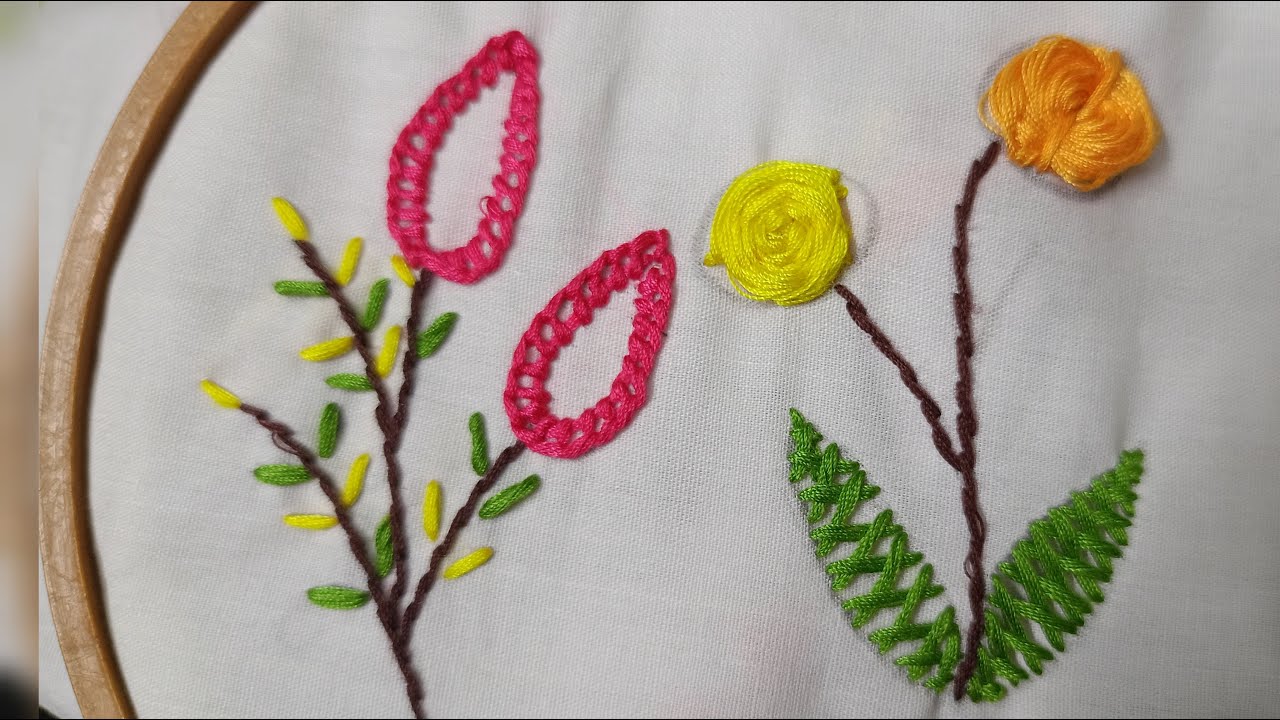 2 Very Simple Flower Hand Embroidery Design For Beginners - YouTube