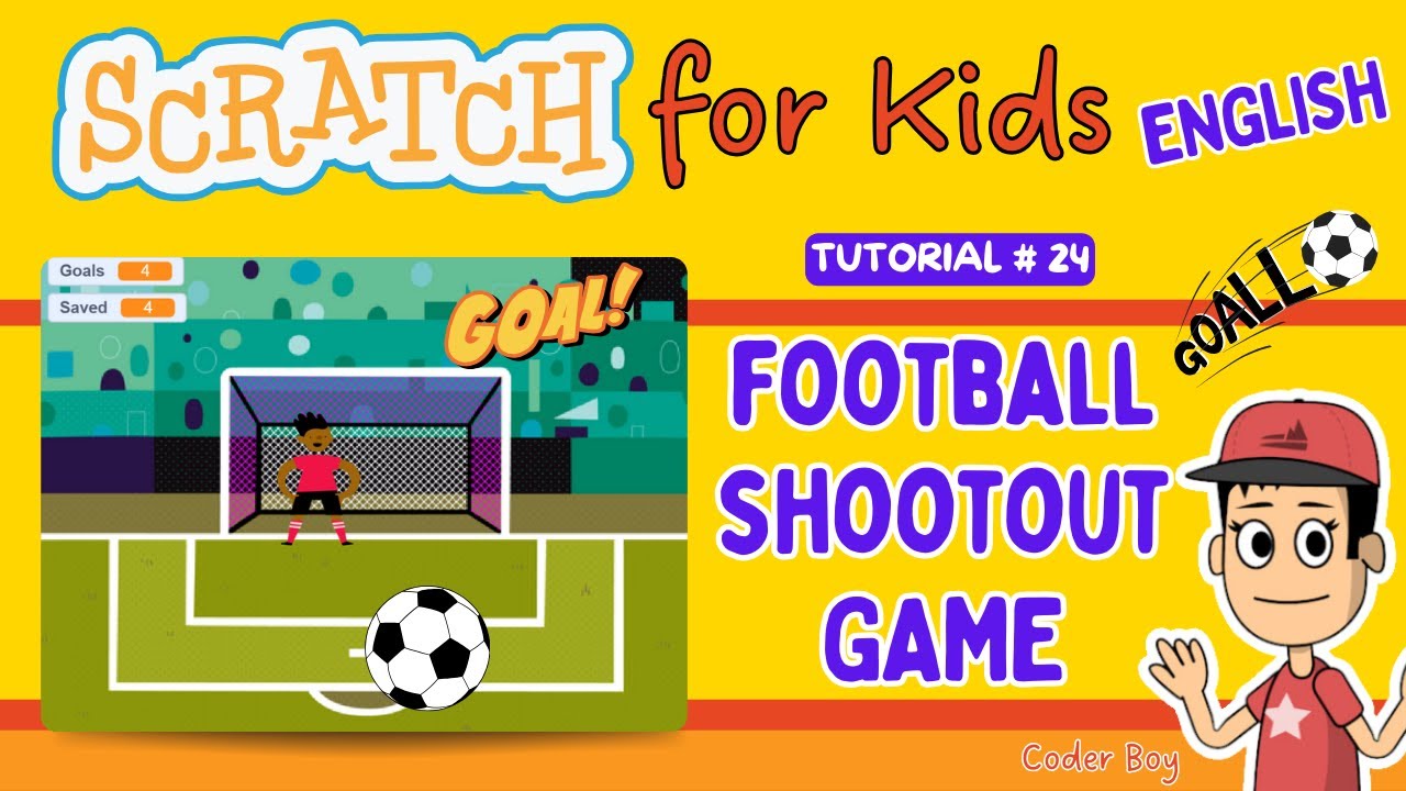 Scratch Tutorial #24 | Football / Soccer Penalty Shootout Game | Coding ...
