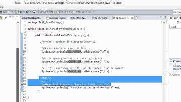 Java Tutorial - isWhiteSpace() method to find if the character is a WHITESPACE