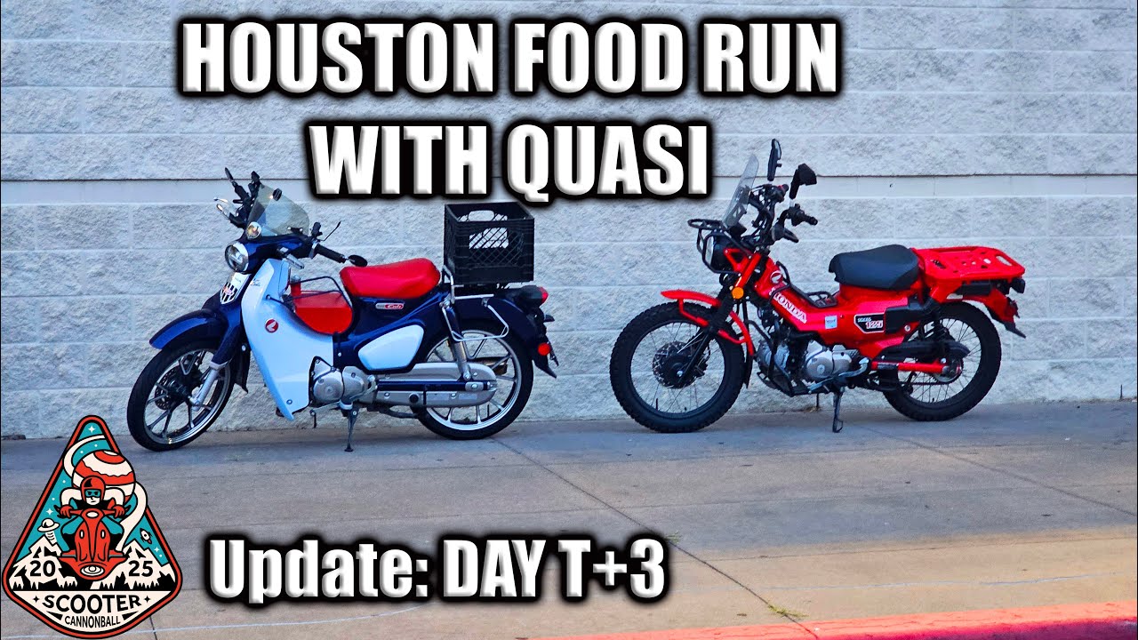 Houston Food Run on the Honda Trail 125 - Day T+3 Update - 2025 Scooter Cannonball
