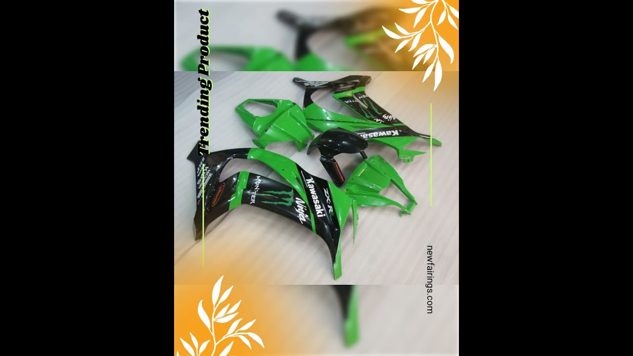 Green and Black Monster - NINJA ZX-10R 11-15 Fairing Kit - YouTube
