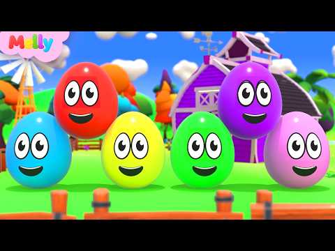 Aprender Colores y Números | Huevos de Colores en la Granja | Canciones Infantiles Melly en Español