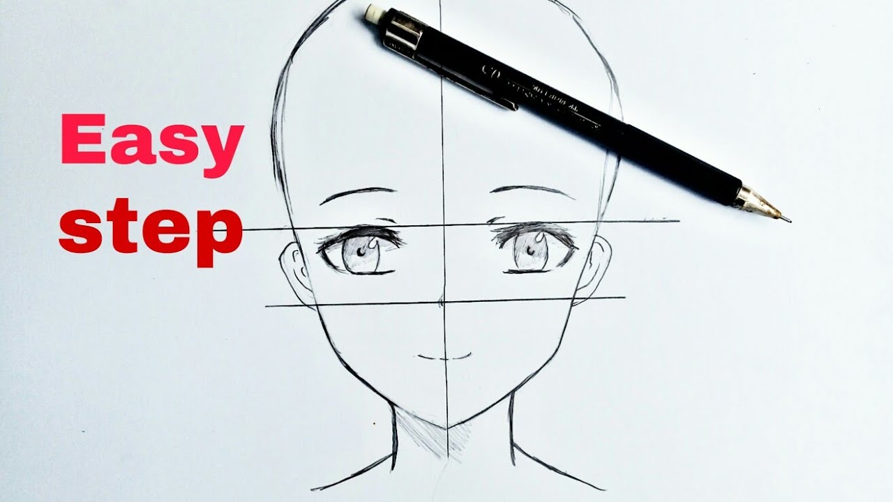 Anime Face Drawing Tutorial  How to Draw Anime Girl Face easy Step by Step   YouTube