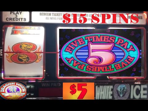 HIGH LIMIT OLD SCHOOL CASINO SLOTS: FIVE TIMES PAY + WHITE ICE + DRAGON WHEEL 888 WITH BONUS SPIN!