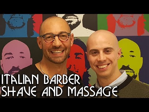 💈 Italian Barber - Shave with Shampoo and Head Massage - ASMR no talking - Water Sounds