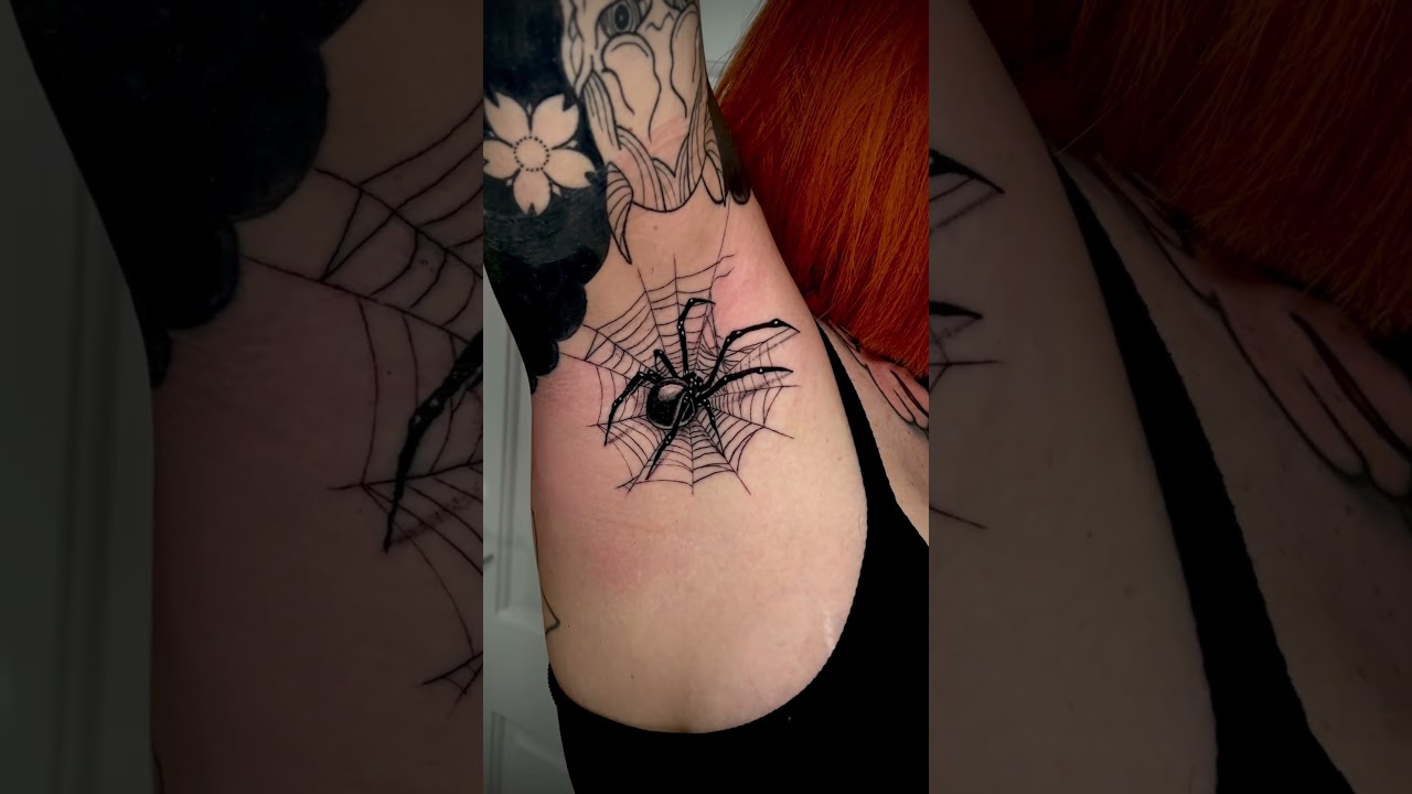 Spider Web Armpit Tattoos Tattoo In The Armpit #shorts #tattoo #spider
