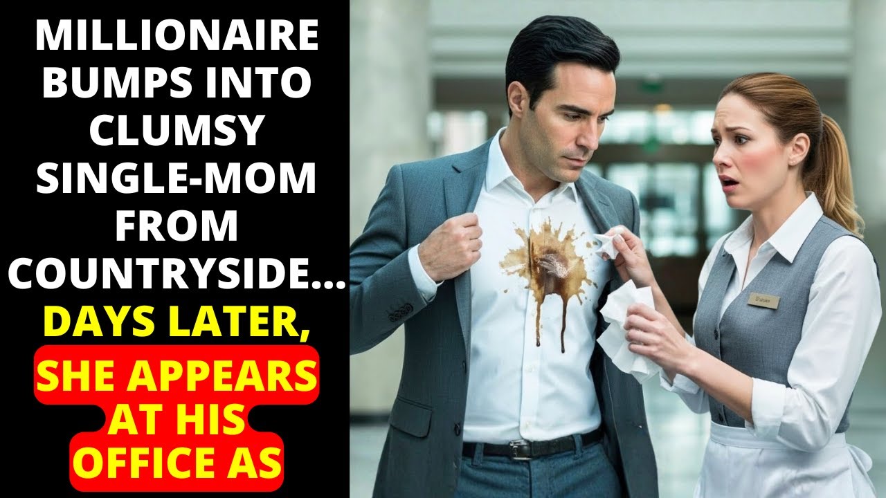 MILLIONAIRE BUMPS INTO CLUMSY SINGLE-MOM FROM COUNTRYSIDE… DAYS LATER, SHE APPEARS AT HIS OFFICE AS