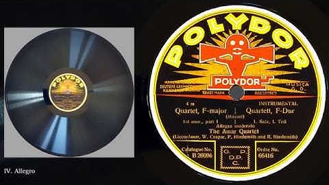 #4 Amar-Hindemith Quartet: Wolfgang Amadeus Mozart - String Quartet No.23 in F major K.590 (1790)