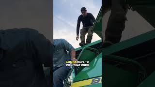 All the corn spills out because they forgot to plug the hopper