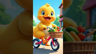 A Mother Duck going to Market buying Fish and she cook it🤭 #kidsvideo #youtubeshorts #ducks