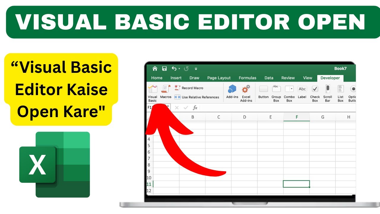 Excel Me Visual Basic Editor Kaise Open Kare | Open VBA Editor in Excel ...
