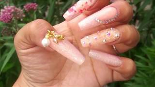 Uñas punta ballerina/Uñas largas/ Uñas usando el efecto pixie