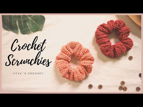 Crochet Scrunchies| Hướng dẫn móc Scrunchies - dây cột tóc siêu đơn giản| Vyvascrochet