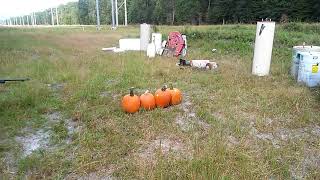 How many pumpkins 50 cal muzzle loader vs 4 pumpkins point blank.