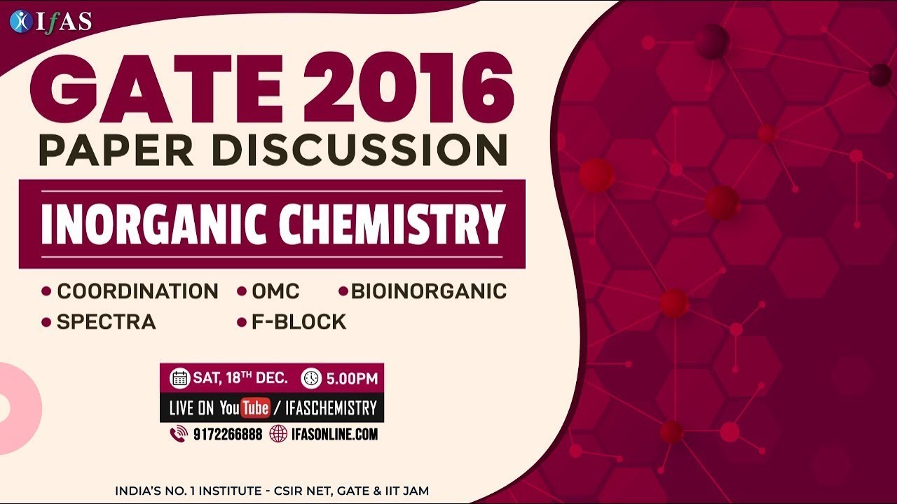 GATE 2016 Chemistry Solved Paper: Inorganic Chemistry