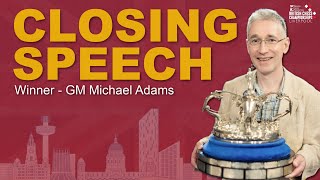 GM Michael Adams – Closing Speech | 2025 British Chess Championships