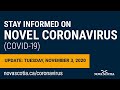 Update COVID-19 for Nova Scotians: Tuesday November 3