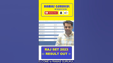 RAJ SET 2023 RESULT OUT | CHECK NOW #set2023 #setexam #rajasthanset2023 #ramsir #ramasgurukul #set