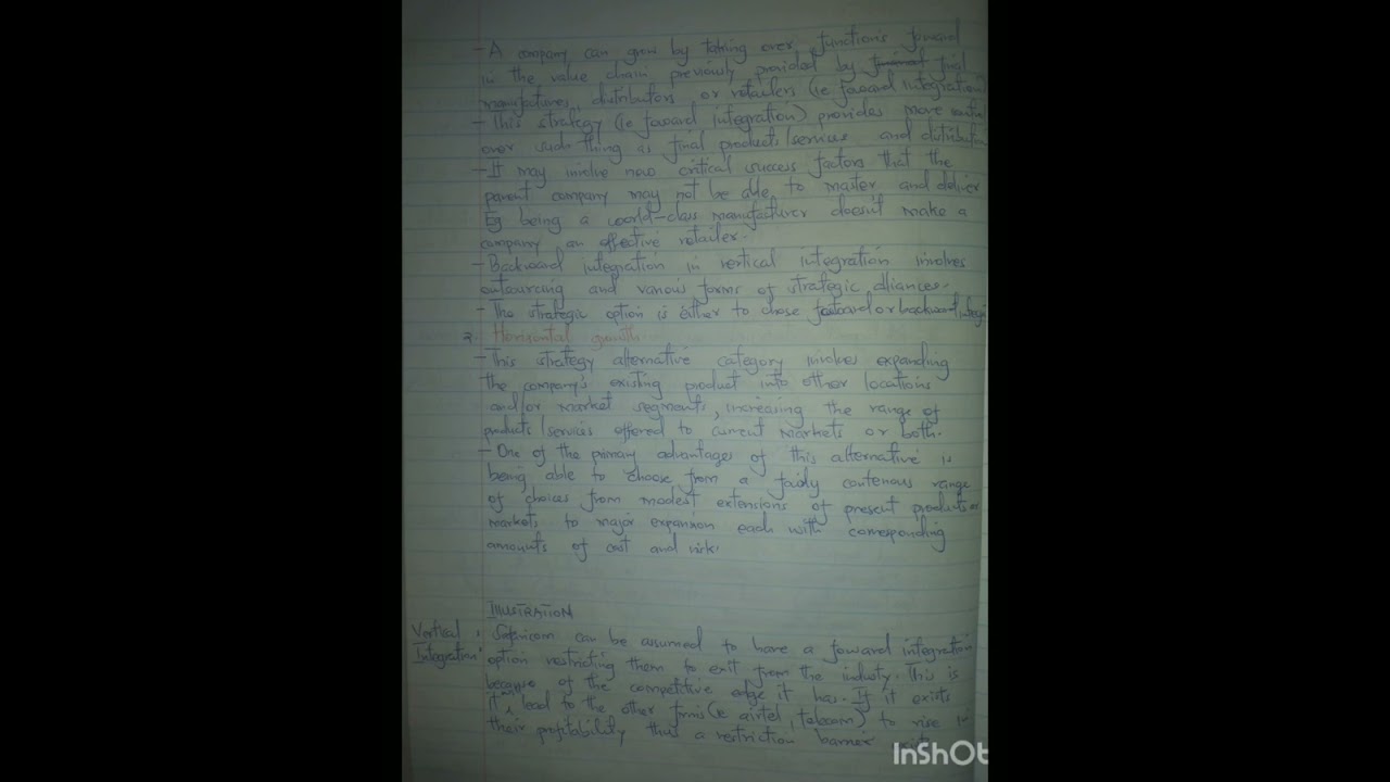 LEADERSHIP AND MANAGEMENT NOTES:STRATEGY FORMULATION(visible)