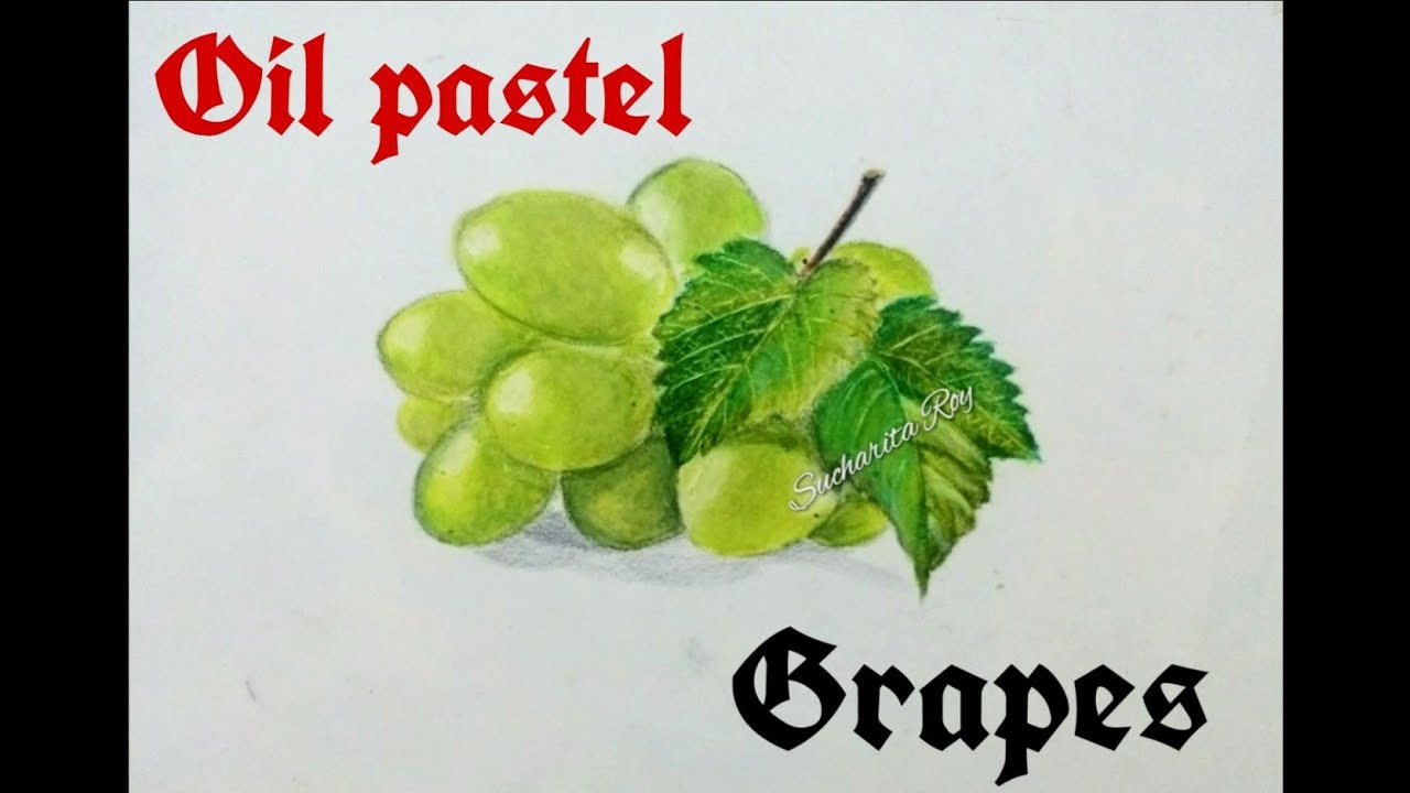 Grapes, easy oil pastel drawing YouTube