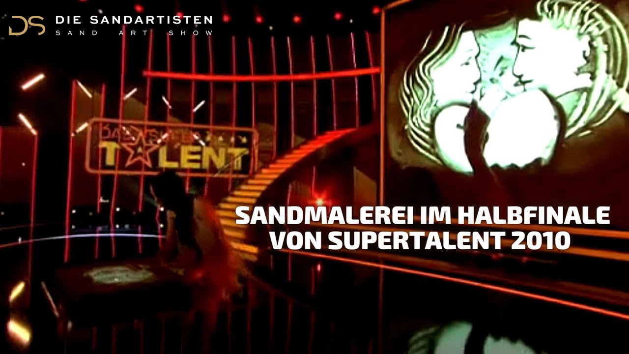 Sandmalerei der Sandmalerin- Natalya Netselya im Halbfinale von Supertalent 2010
