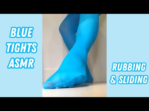 Blue Tights ASMR — Sliding & Rubbing Nylons — Toes