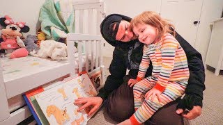 Adley Bedtime Routine!!! Story Books with dad :)