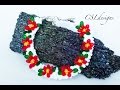 Poinsettia beaded kumihimo bracelet ⎮ Christmas