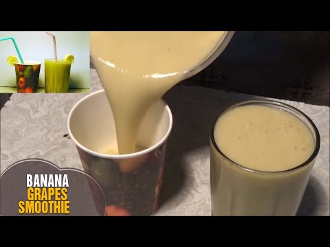 summer-special-banana-grapes-smoothie-|-morning-healthy-energy-drink-recipe-by-latha-channel