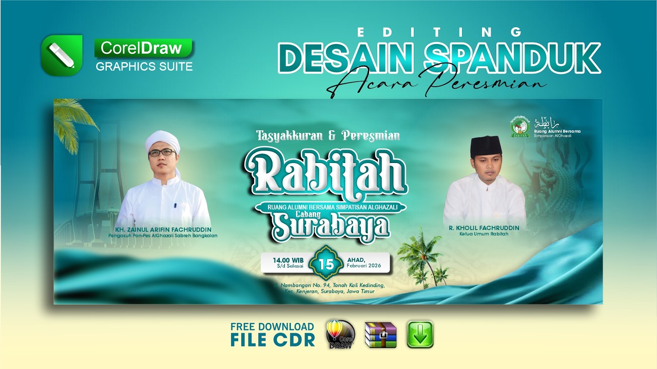 EDIT DESAIN SPANDUK PERESMIAN | FREE DOWNLOAD FILE CDR GRATIS