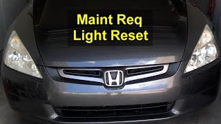 Maintenance required service light reset, Honda - VOTD(This video will show you how to reset the maintenance required light in a 2005 Honda Accord. I'm sure this will work with other Honda cars., 2014-11-09T15:00:11.000Z)