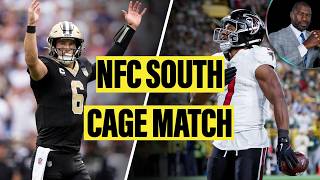 Falcons v. Saints NFC South Cage Match | Tyler Shough Takes  on Bijan Robinson  w/ Ovie Mughelli