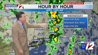 WPRI 12 Weather Now 10\/21\/25 Showers Early Weds. Morning