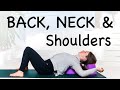 Yoga stretches for back neck  shoulder tension  alllevels yoga yogacandi