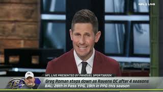 NFL LIVE   Adam Schefter [BREAKING] Greg Roman steps down as Ravens OC after 4 season