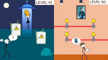 Thief puzzle ( WEEGOON ) Levels 41-50 Android Gameplay Walkthrough | Funny Stickman Brain Game |