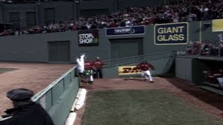 Crisp falls into bullpen trying to make grab