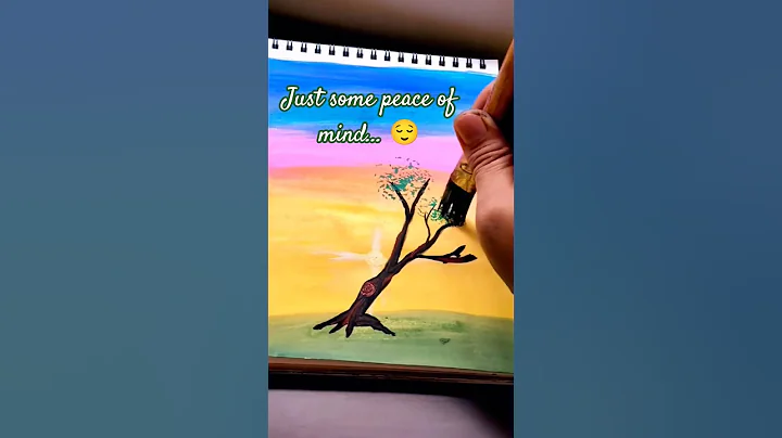 Easy sunset painting 🥰 Peace of mind with gouache colors #art #shortsart #shorts #gouachepainting