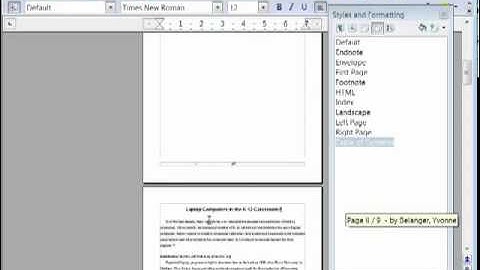 Creating New Page Styles in Writer 2012