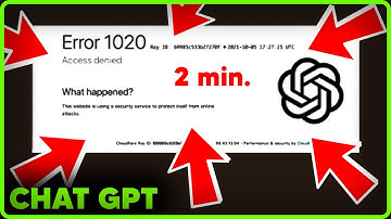 ChatGPT Acess Denied Error Code 1020 | How to fix Chat GPT (Error Code 1020) | 2023