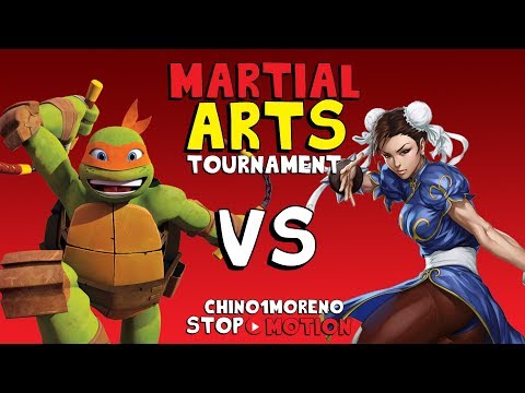 MICHELANGELO VS CHUN-LI STOP MOTION: martial arts tournament