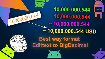 Android Tutorial - Best Way to format BigDecimals from String in Android Kotlin