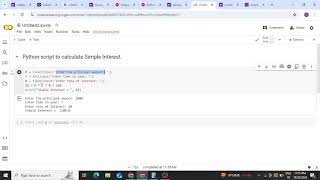 Day2: Write Python script to calculate Simple Interest.
