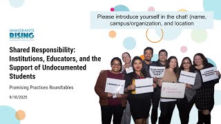 Shared Responsibility: Institutions, Educators, and the Support of Undocumented Students -Sep 25 PPR
