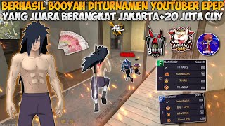 BERHASIL BOOYAH 2 KALI DITURNAMEN YOUTUBER FF & KREATOR 🏆 YANG MENANG DAPAT 20JT BERANGKAT JAKARTA 
