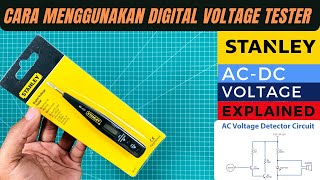 DAPAT MENDETEKSI TEGANGAN DC-AC  CARA MENGUNAKAN DIGITAL VOLTAGE TESTER  STANLEY