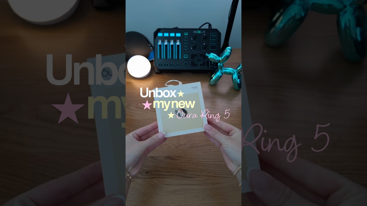 Oura ring 5 unboxing + setup ✨ she’s a beaut 🩵🤩 #ouraring #unboxing #ouraring5